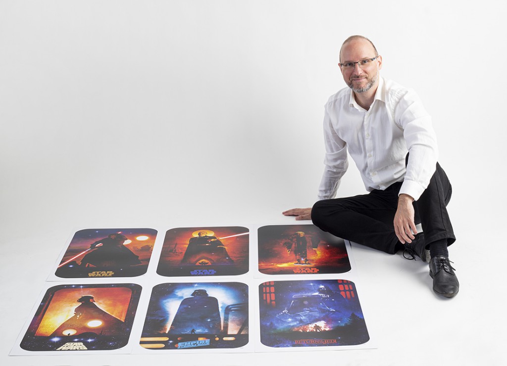 Licensed Star Wars artist Zoltan Simon (SimonZ) with his episode poster series in 2021.