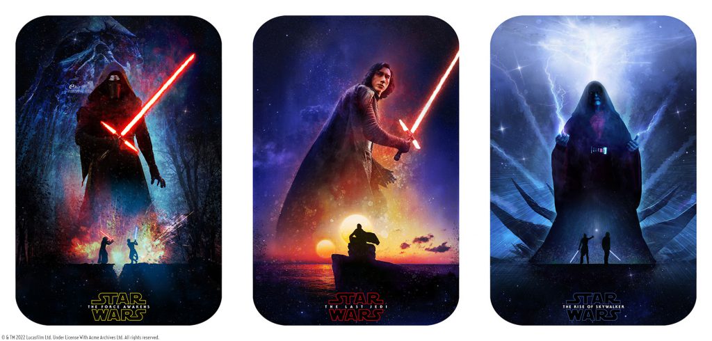 Simon Zoltán hivatalos Star Wars művész limitált szériás poszterei: Az ébredő Erő, Az utolsó Jedik, Skywalker kora.